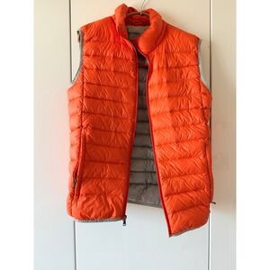 Michael Kors Packable Down Puffer Vest Tangerine Orange 90/10 Fill Womens Sz S